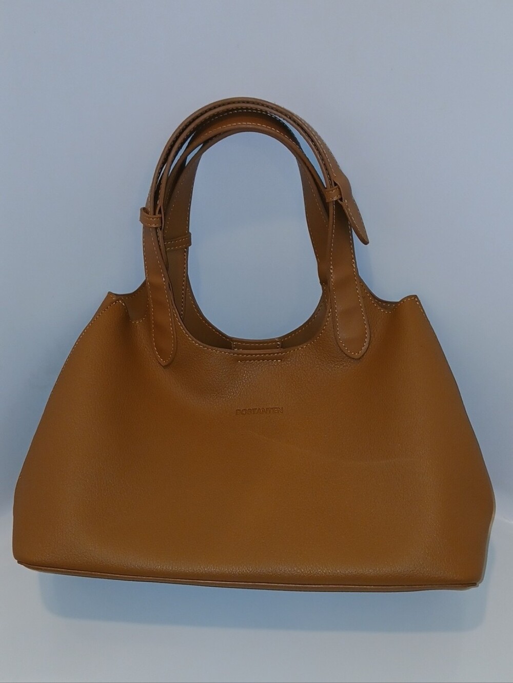Bostanten Tan Leather Hobo Tote with Adjustable Straps